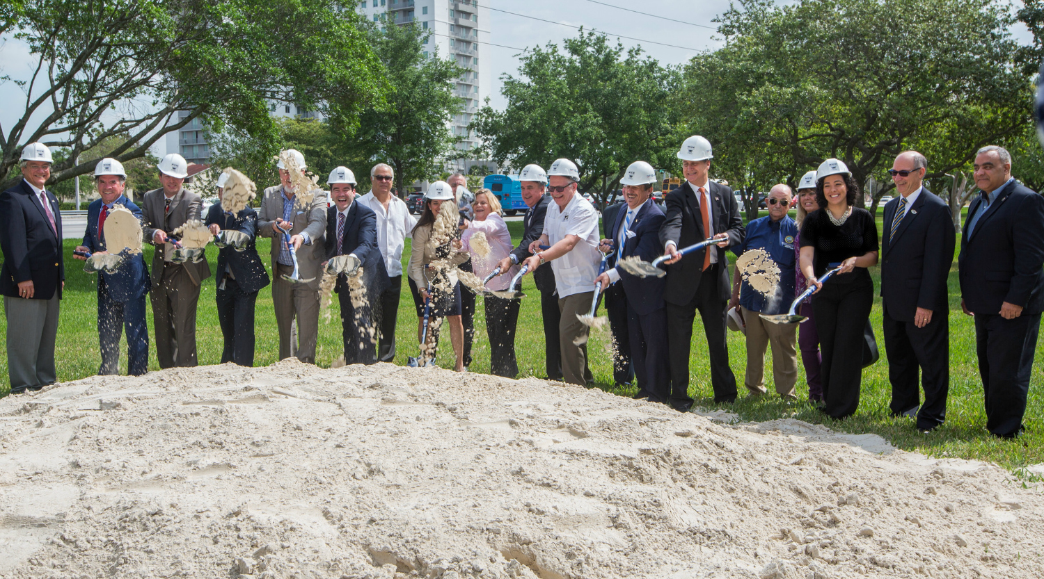 Local and national leaders, including Congresswoman Ileana Ros-Lehtinen and Sweetwater Mayor Orlando Lopez, gathered at FIU to break ground for the new bridge