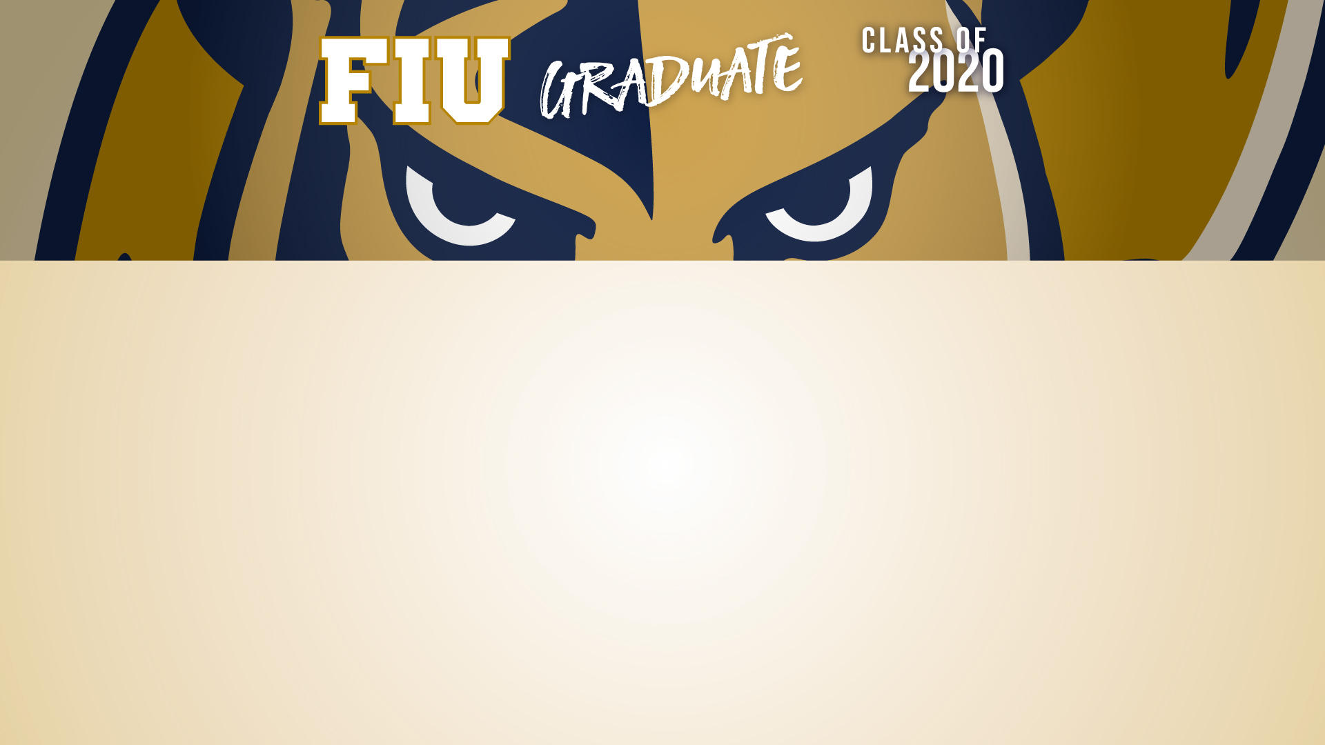 FIU Grad 2020 Gold Zoom Background