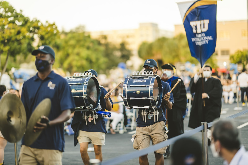 The FIU band adds melodies and beats to the summer evening.