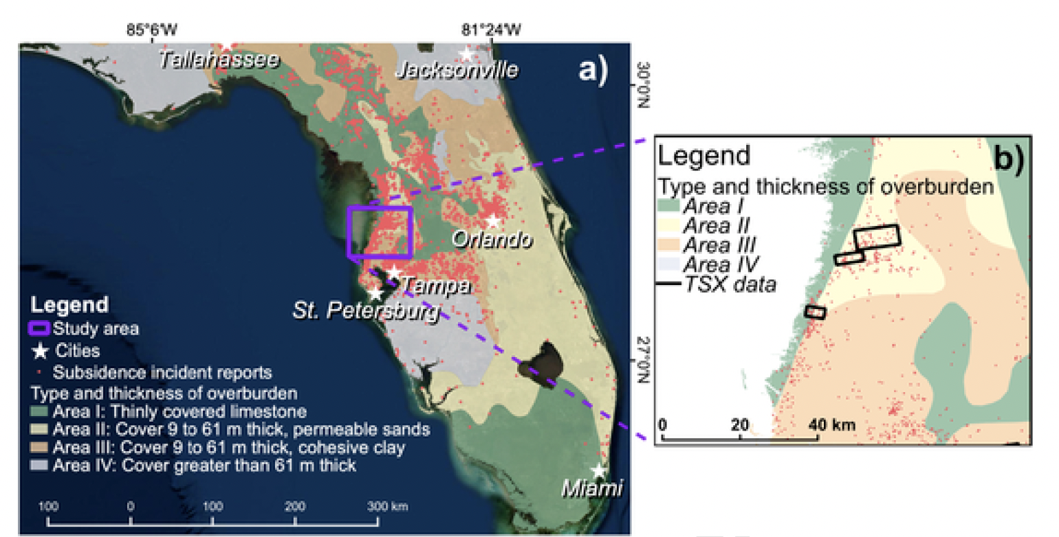 Radar satellites allow researchers to pinpoint where sinkholes are