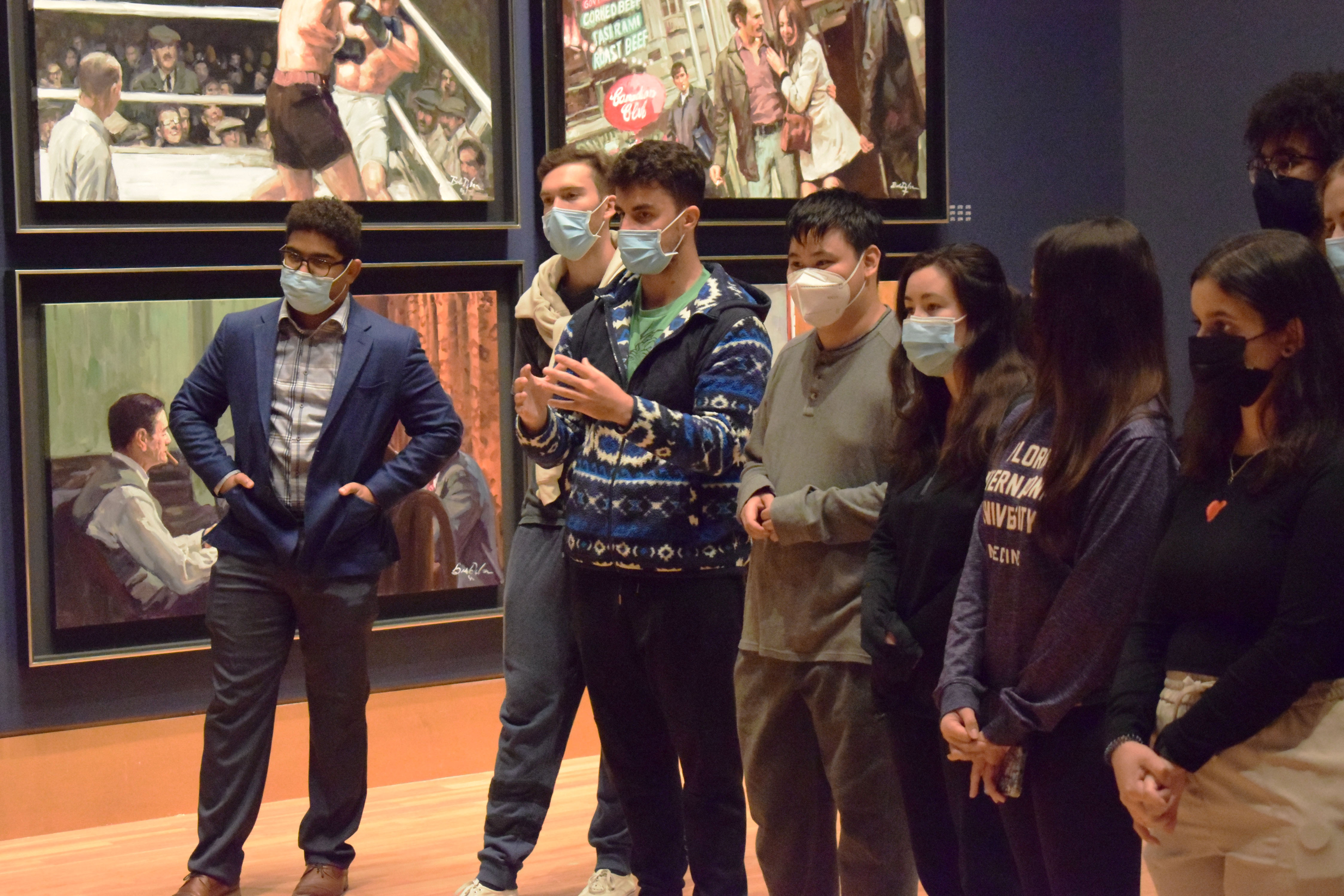 Medical students tour the Frost Art Museum