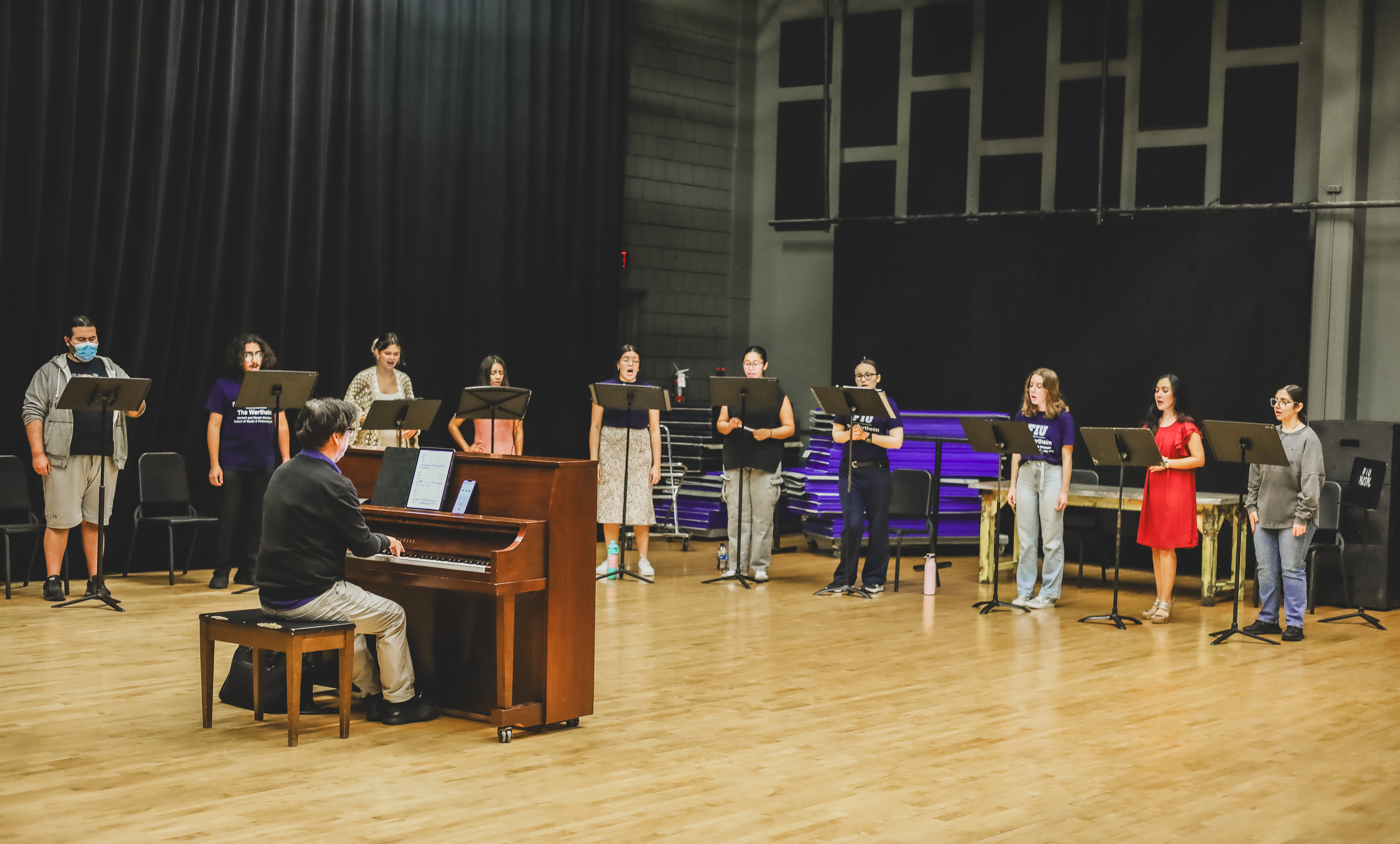 Music students rehearse choruses for the Zarzuela world premiere