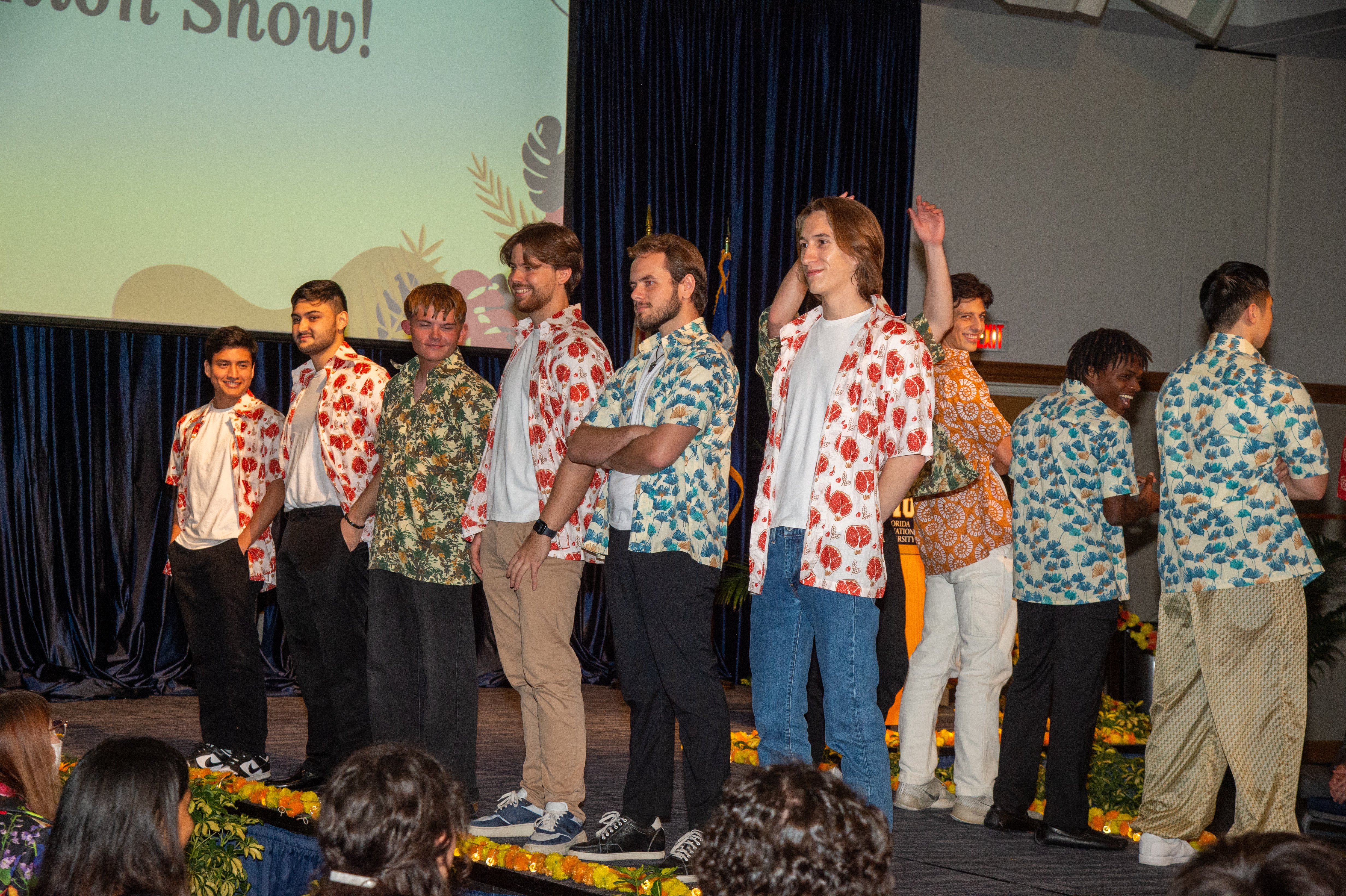 Students modeling the menswear line during the 2024 fashion show. 