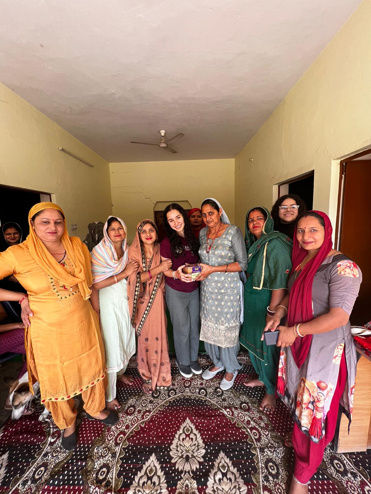 Kassandra Perez with members of the Bandhwari Women's Project.