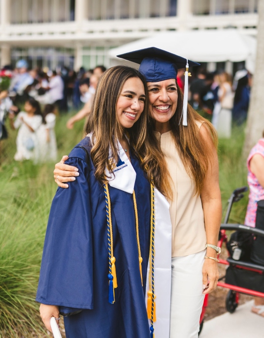 Graduate with her mom