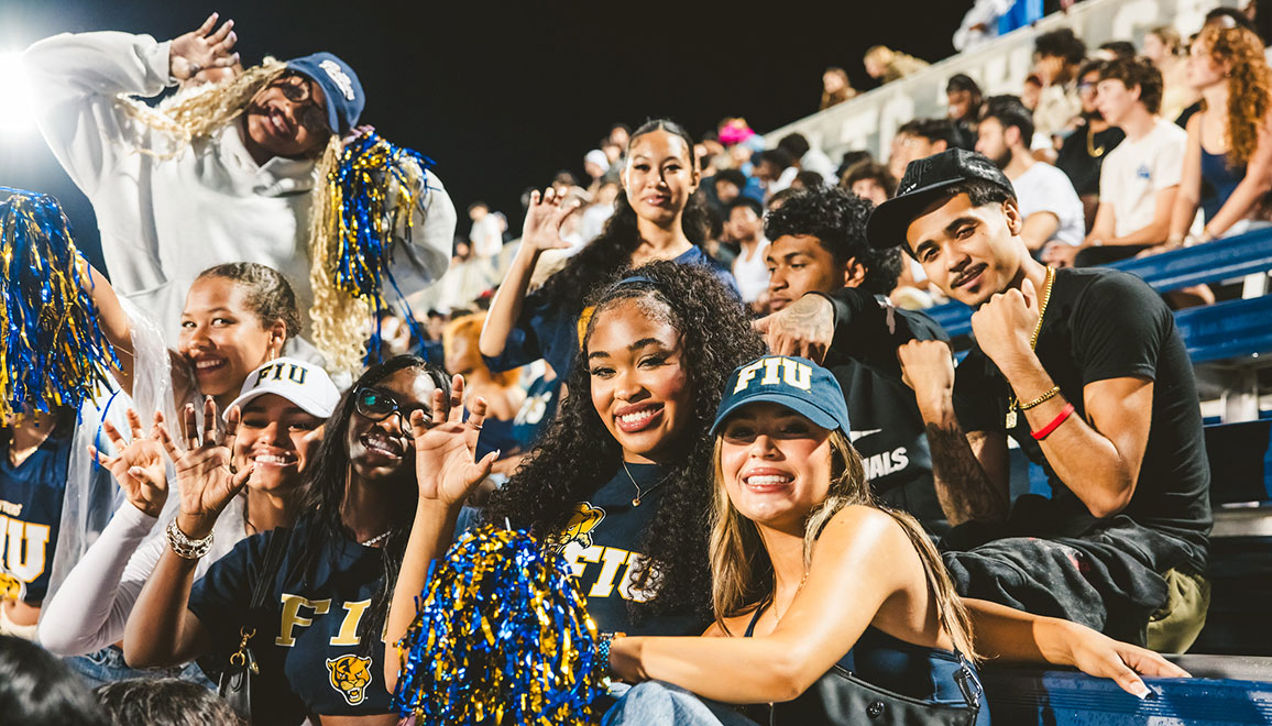 Students during the football game