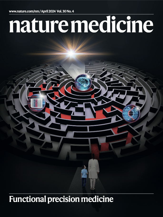 Results from the team's groundbreaking study were featured on the cover of Nature Medicine.