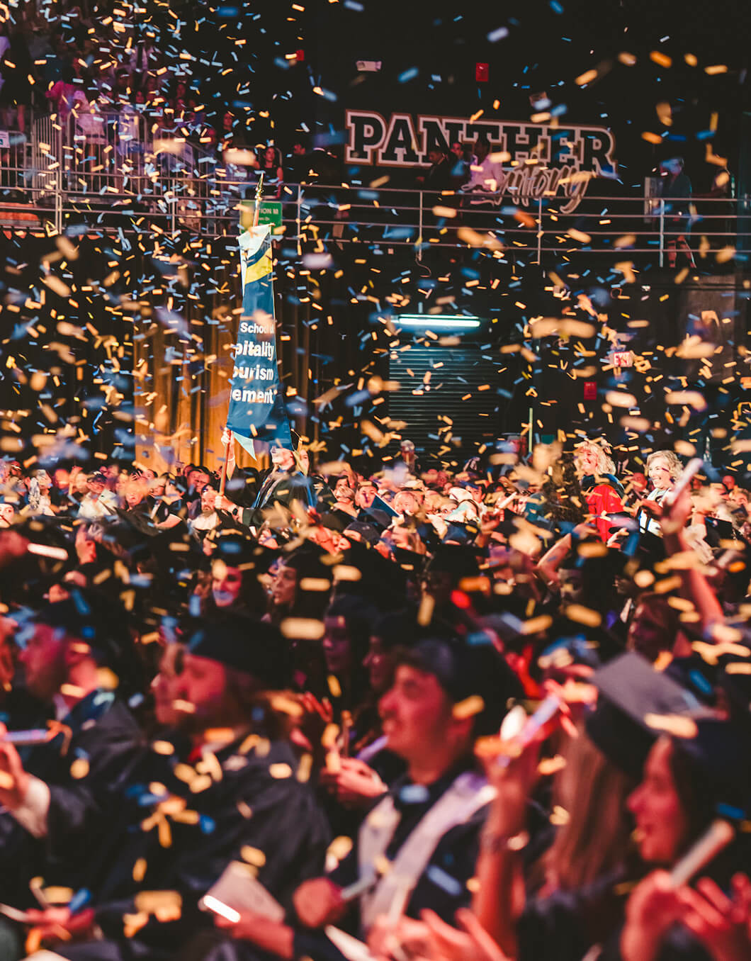 Confetti falling down