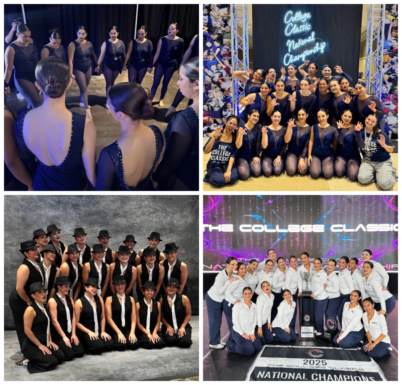 Photo collage of the dance club team at the competition