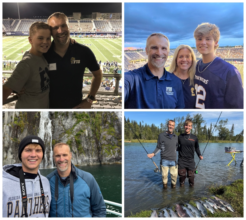 Devin Heithaus, Mike Heithaus and family photo collage