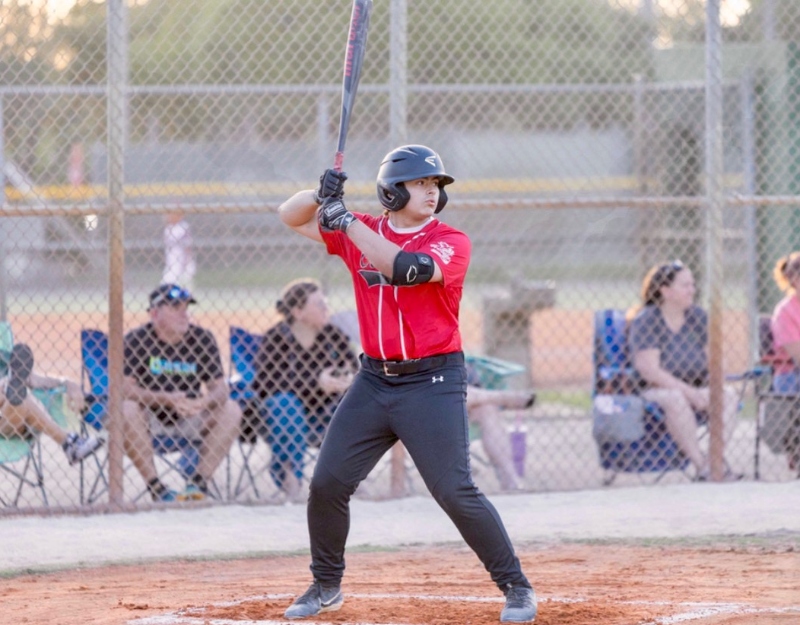 Dominic Anderson playing baseball in high school.