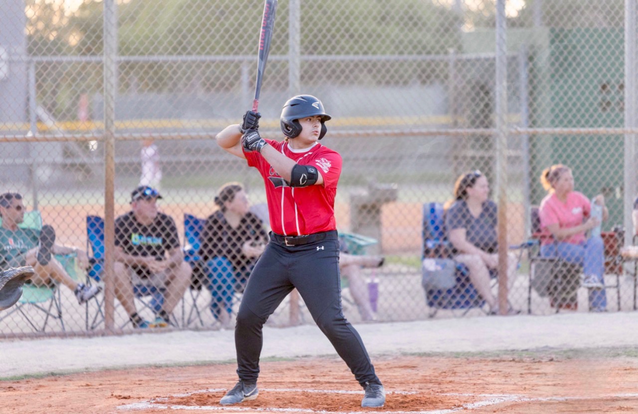 Dominic Anderson playing baseball in high school.
