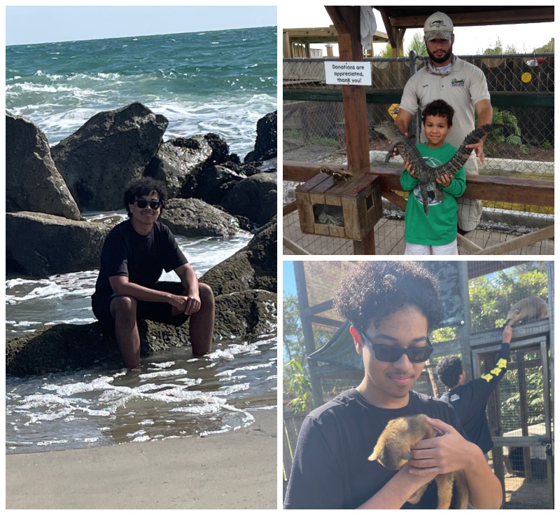 Photo collage of Leo Vought in nature, from the time he was a child to today.