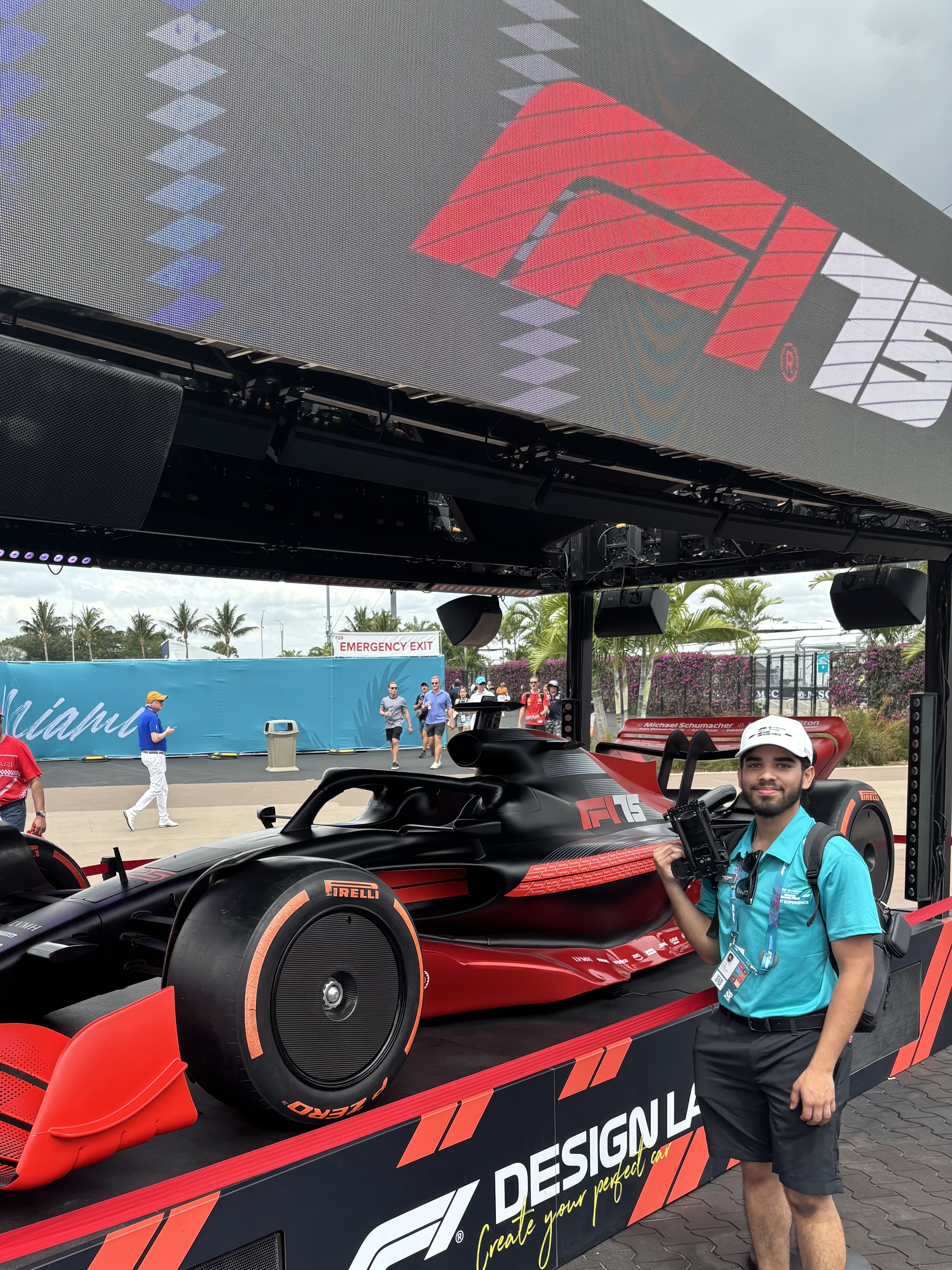 FIU Hospitality intern Marc Funes works his first Formula 1.