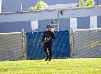 Max Balsera playing baseball
