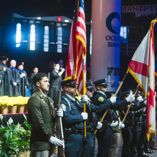 Combined Honor Guard with flags