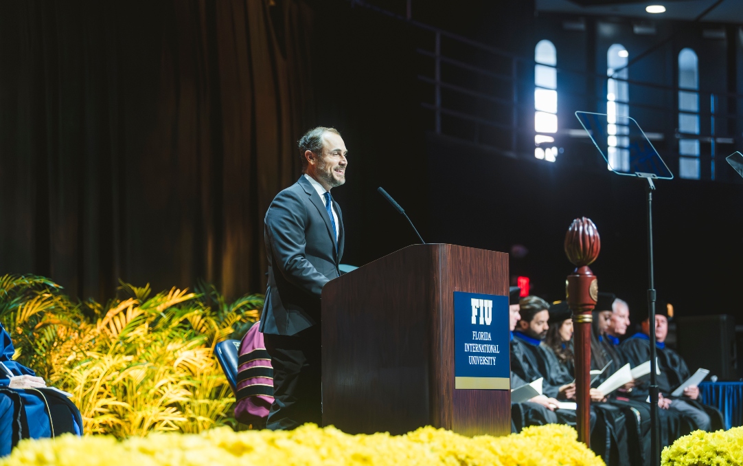 Omar Giritli, the Lead Pastor at Christ Fellowship, delivers remarks