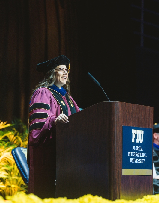 FIU Provost Elizabeth Bejar delivers remarks