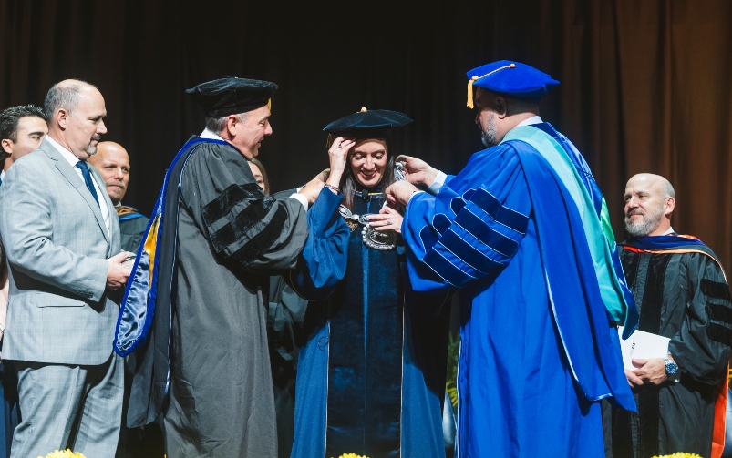 President Jeanette M. Nuñez is bestowed with the Chain of Office during the ceremony