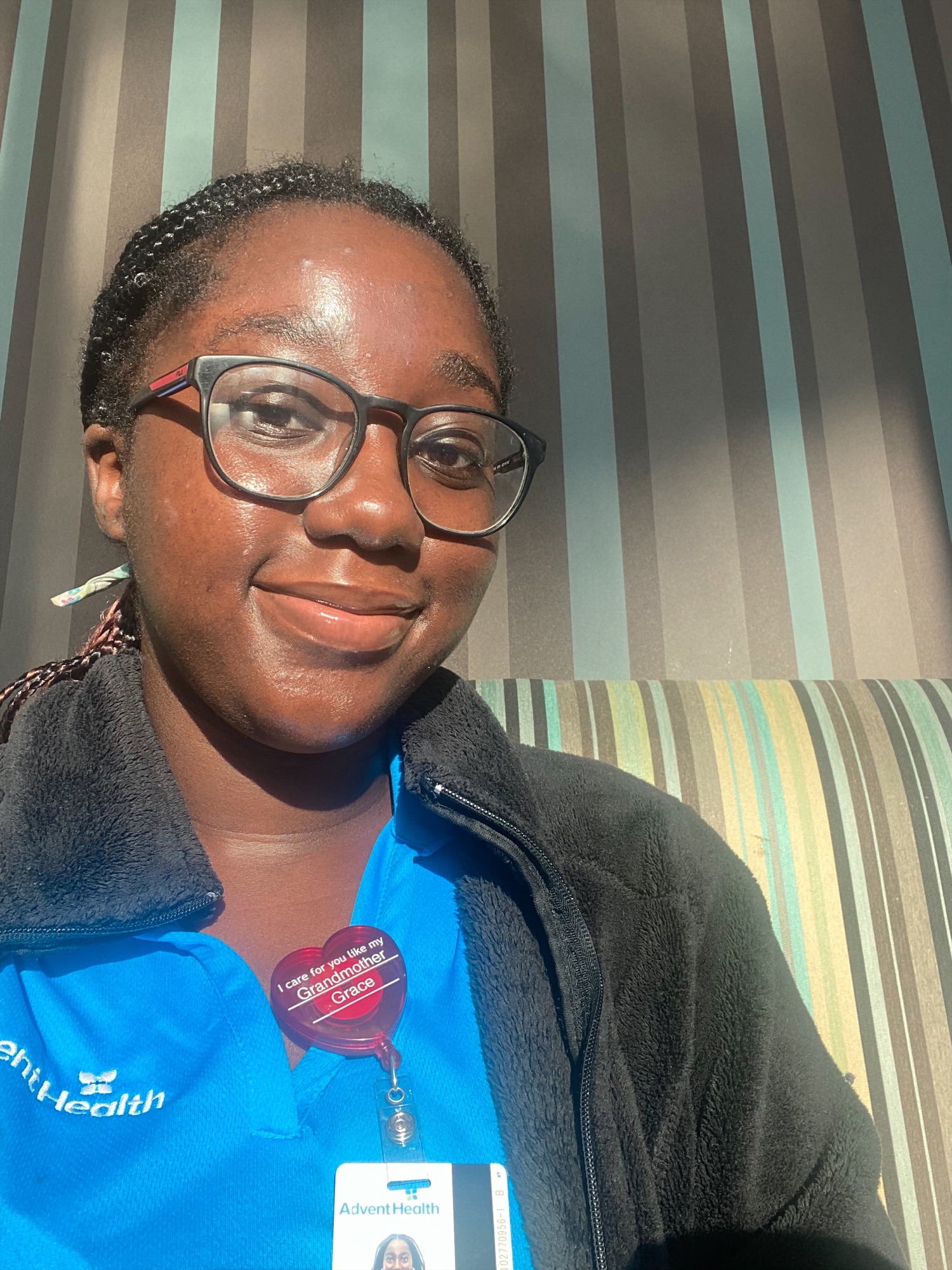 Georgina Bonsu volunteering at Advent Health Hospital