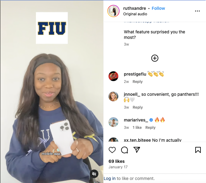 Student Ruthline Andre shares what she loves about the updated FIU mobile app.