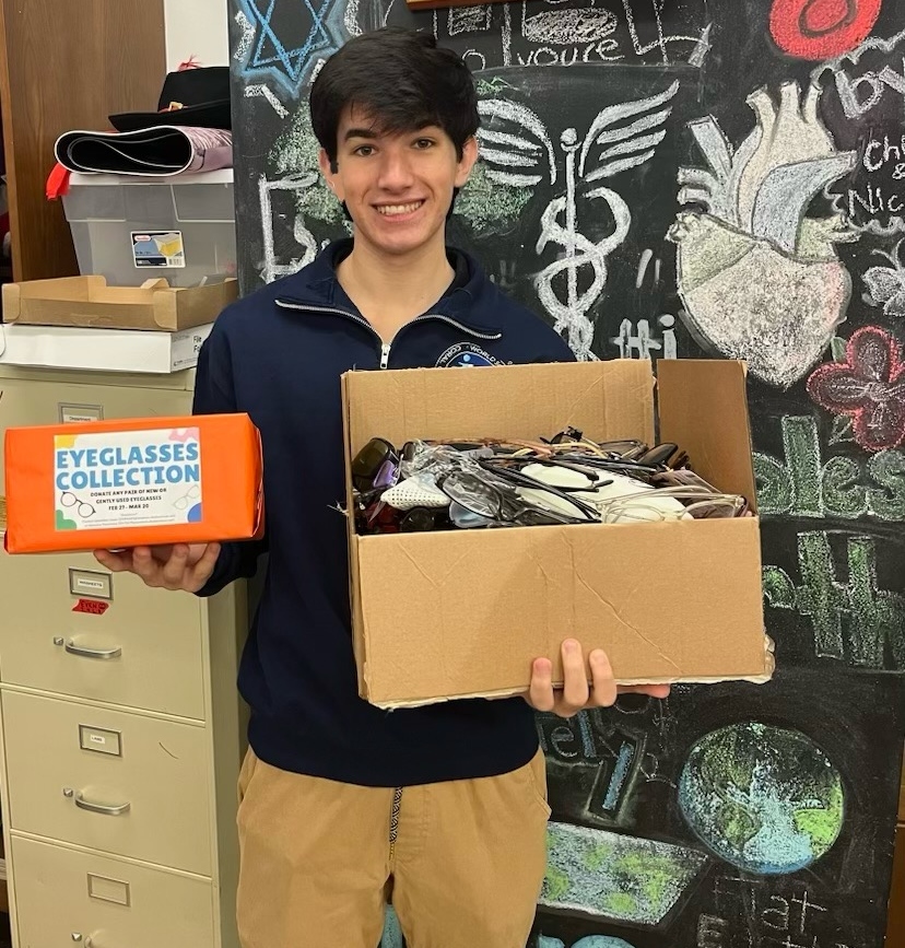 Sebastian Lopez led a project collecting gently used glasses (frames) to donate to people in need.