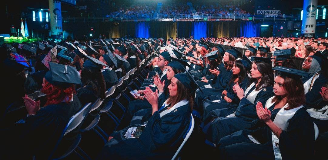 Students clapping before ceremony starts