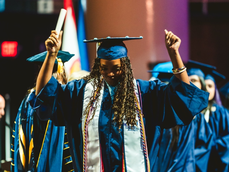 Graduate smiling