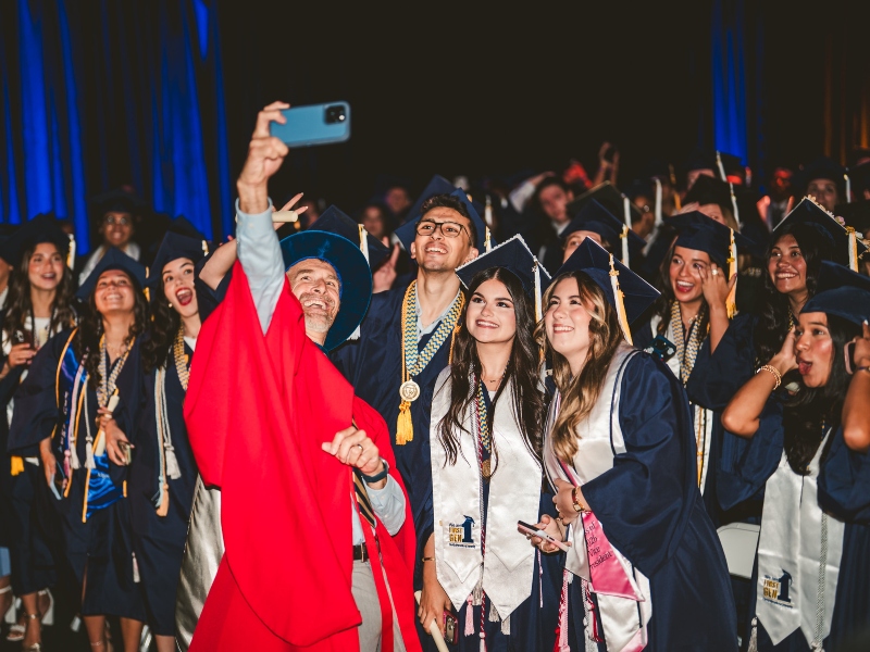 Graduate celebrating