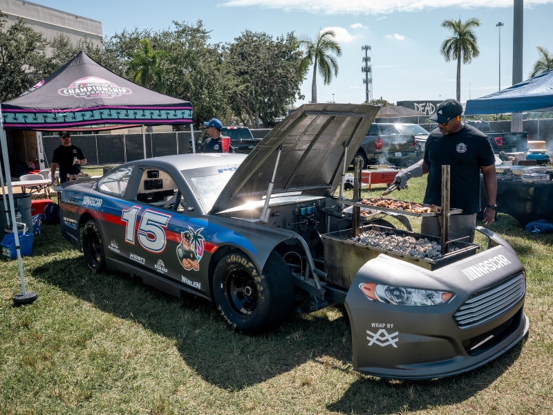 Team with NASCAR car