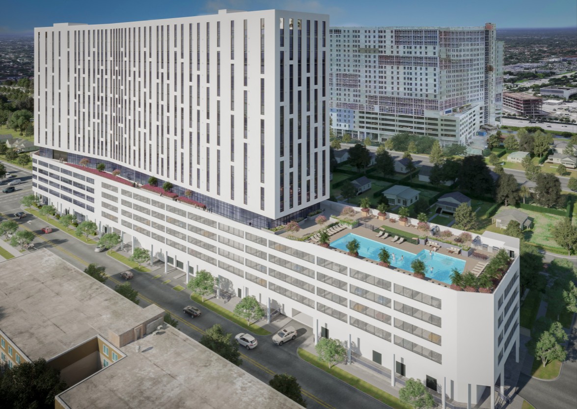 Rendering of the affiliated housing building