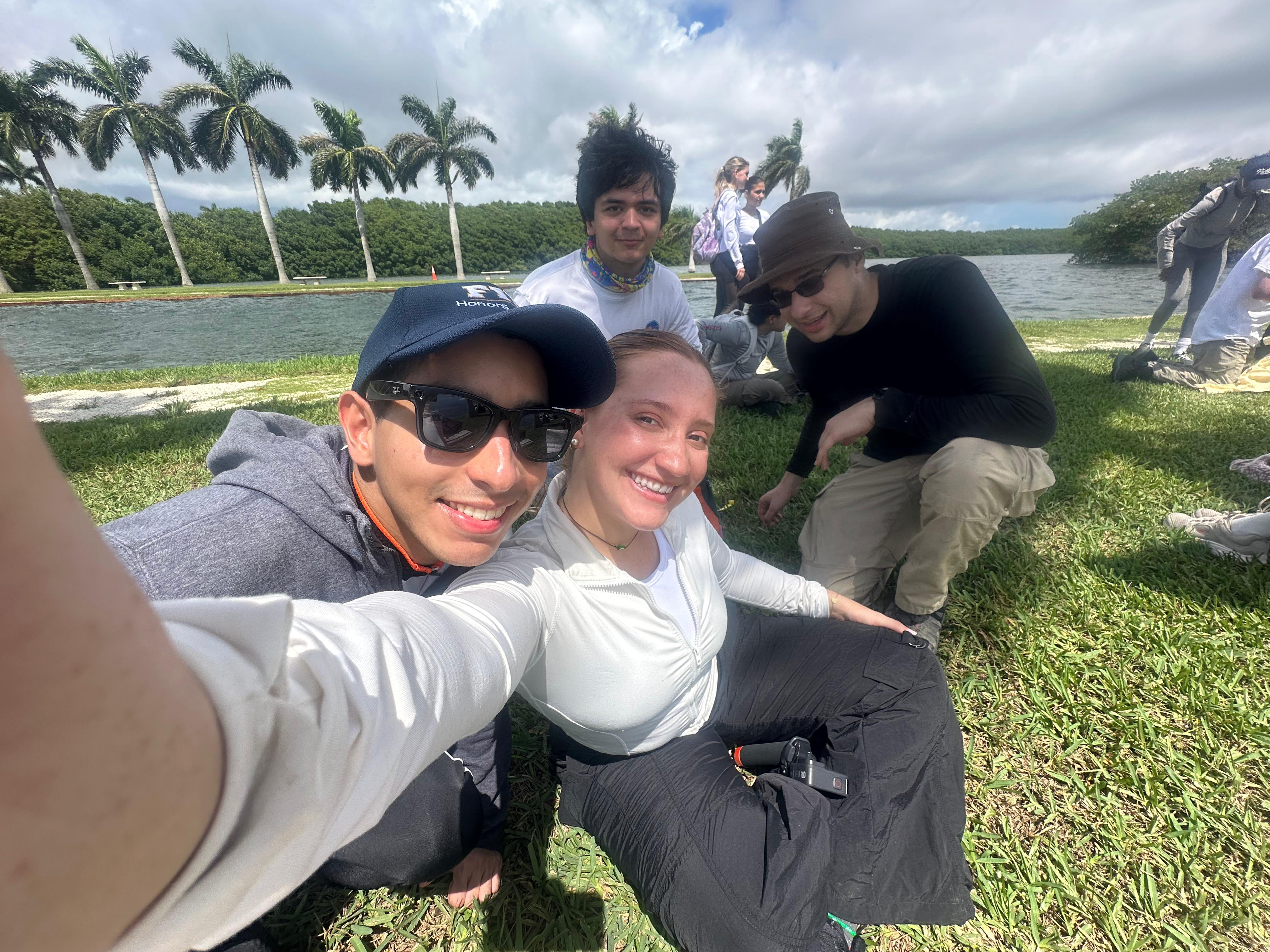 Ricardo, Daniela, Seth, and fellow Honors classmate at The Deering Estate