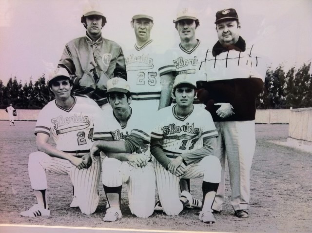 Al Lorenzo and members of FIU's inaugural baseball team