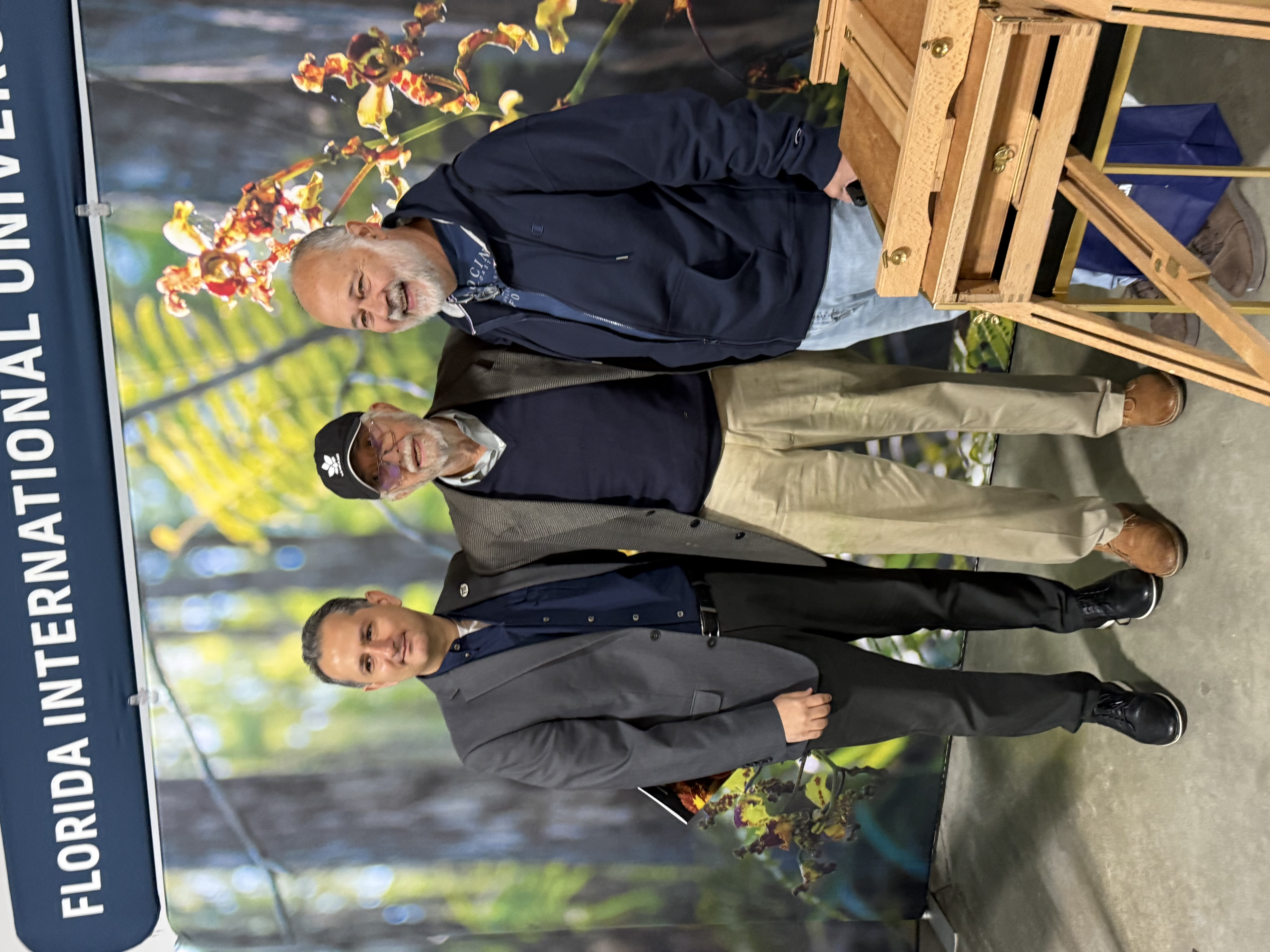 Amir Khoddamzadeh, chair of Earth & Environment Department with Martin Motes, research associate at Fairchild Tropical Botanic Gardens and Juan Carlos Espinosa, Dean of FIU's Honors College.