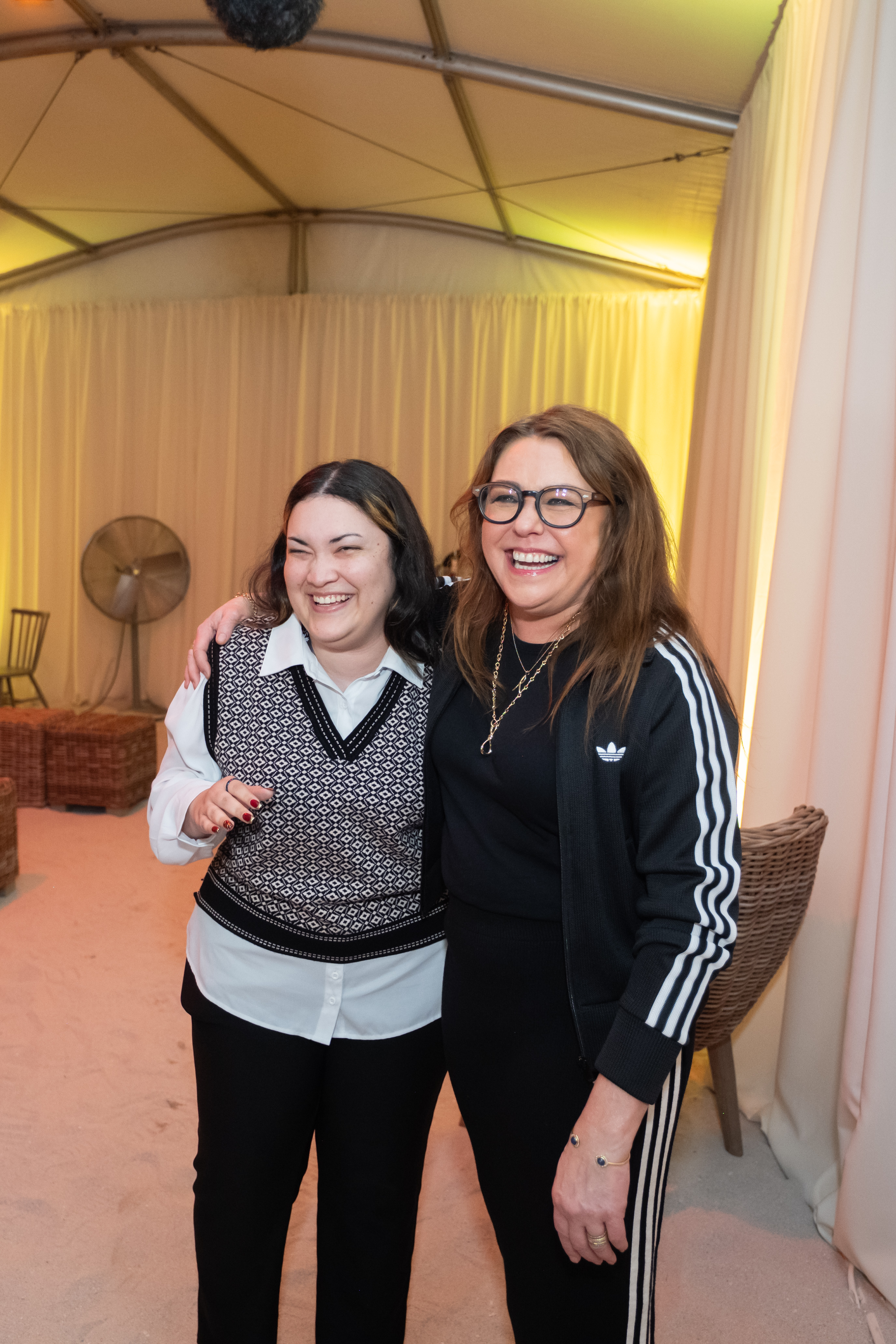 Rachel Ray poses with Rubi Dubon, hospitalty student and winner of her Yum-O! Scholarship