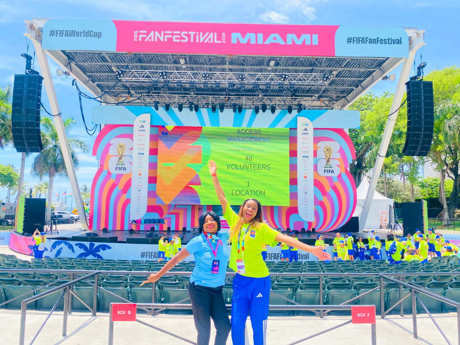 FIU Hospitality students celebrate before doors open at MIAMI FIFA Fan Fest