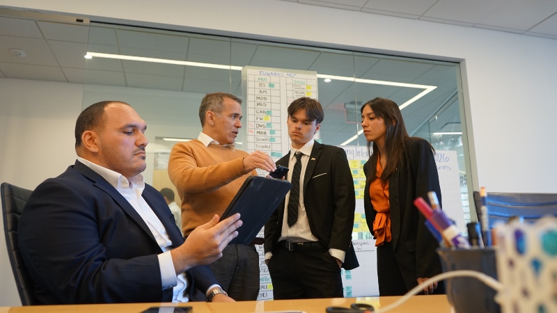 Carlos Becerra, Lucas Secrest and Xelise Ochoa at FIU in DC's Talent Lab