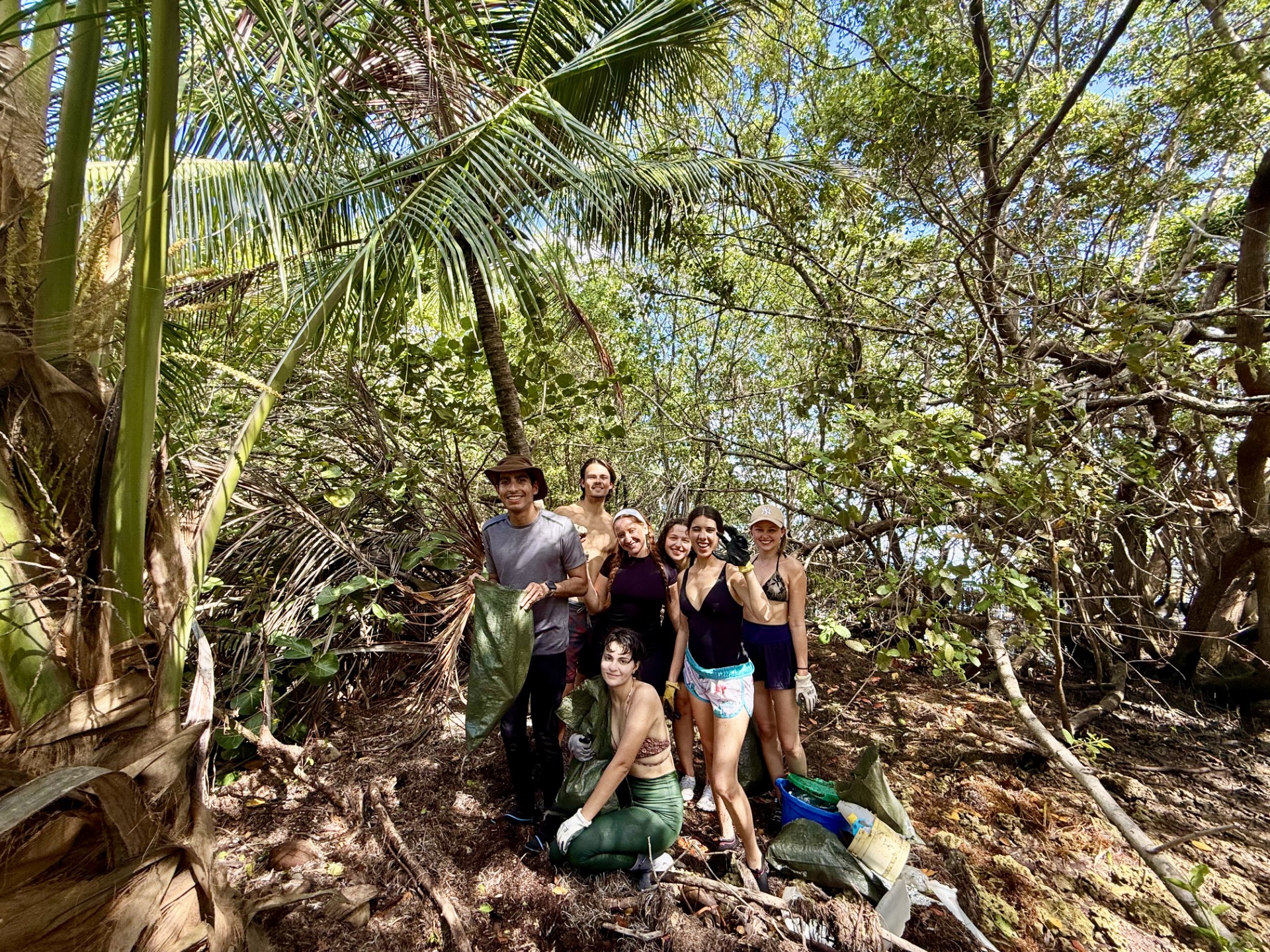 John Bailly & Honors students hiking through the Deering Estate