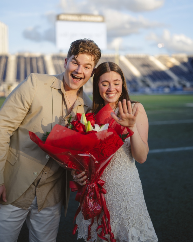 Alumnus Zachary Stangl '24 and alumna Francesca Casanova '25. Photo credit: Margarita Rentis.